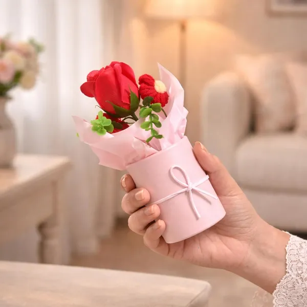 Artificial_Rose_And_Daisy_Flower_Bouquet_In_Box_For_Home_Decor