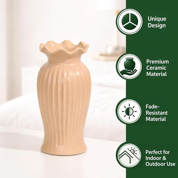 Ribbed_Ceramic_Premium_Vase_With_Wavy_Rim_For_Home_Decor