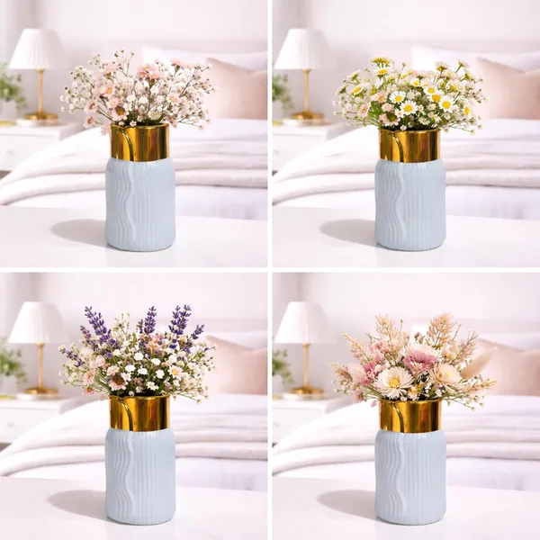 Ribbed_Ceramic_Premium_Vase_With_Gold_Rim_For_Home_Decor