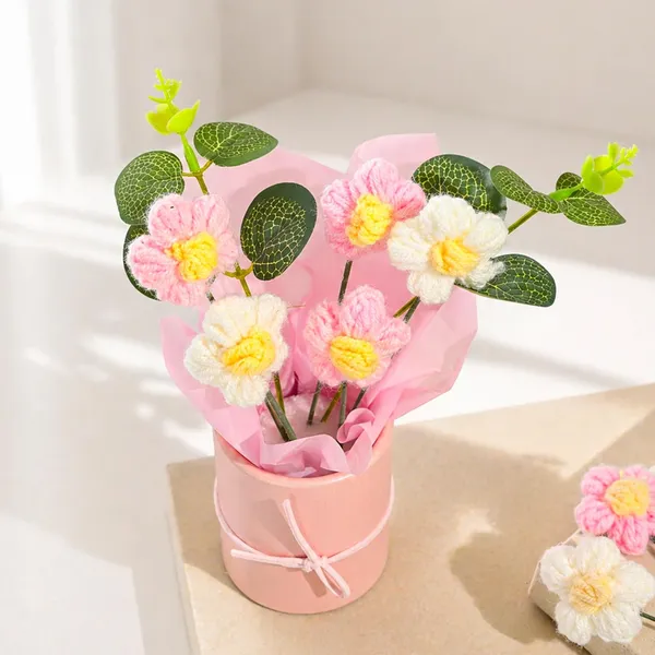 Crochet_Flower_Bouquet_With_Pot_For_Home_Decor