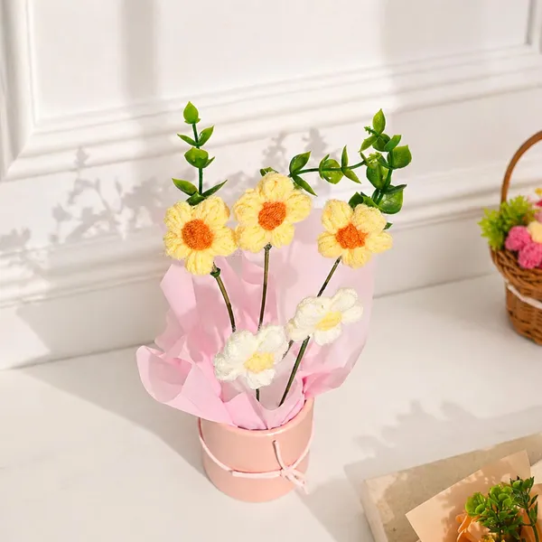 Crochet_Flower_Bouquet_With_Pot_For_Home_Decor