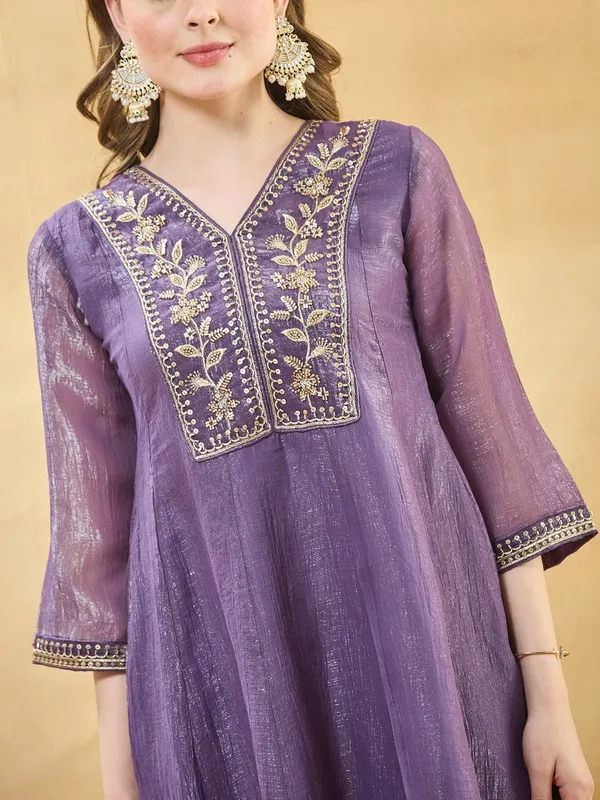 Purple_Textured_Embroidered_Kurta_Set_for_Women