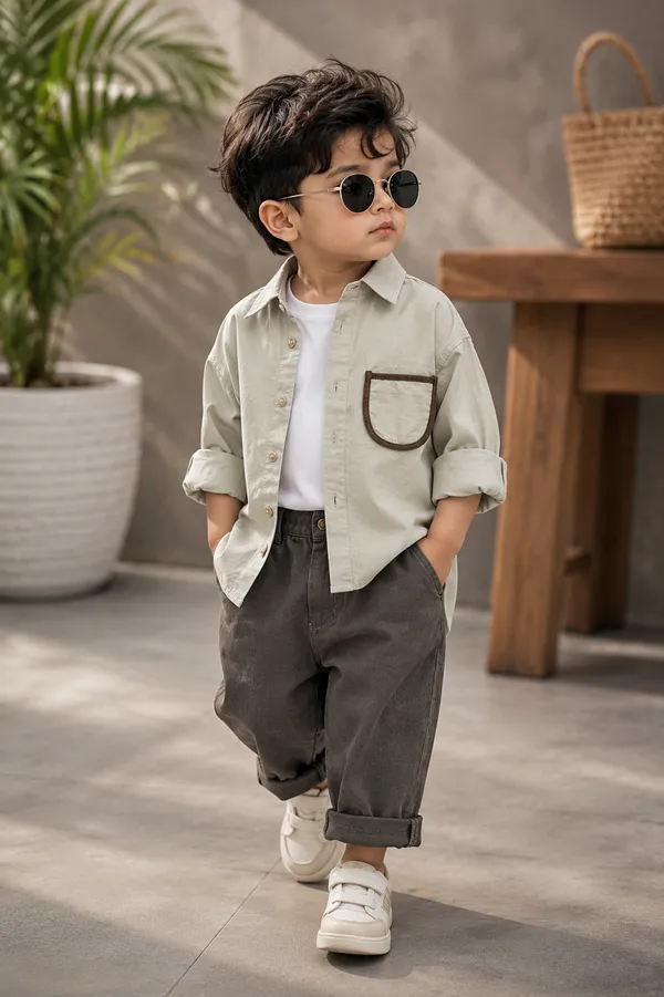 Beige_Premium_And_Elegant_Cotton_2_Pc_Set_For_Boys