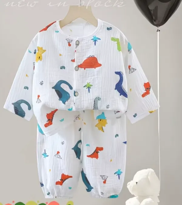 White_Premium_And_Elegant_Pure_Muslin_Night_Dress_For_Boys_And_Girls