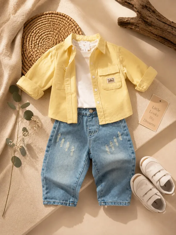 Yellow_And_Blue_Premium_And_Elegant_Cotton_2_Pc_Set_For_Boys