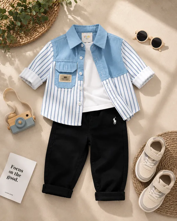 Blue_And_Black_Premium_And_Elegant_Cotton_2_Pc_Set_For_Boys