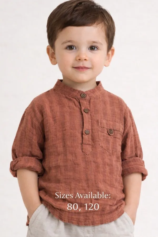Rust_Premium_And_Elegant_Linen_Muslin_Shirt_For_Boys