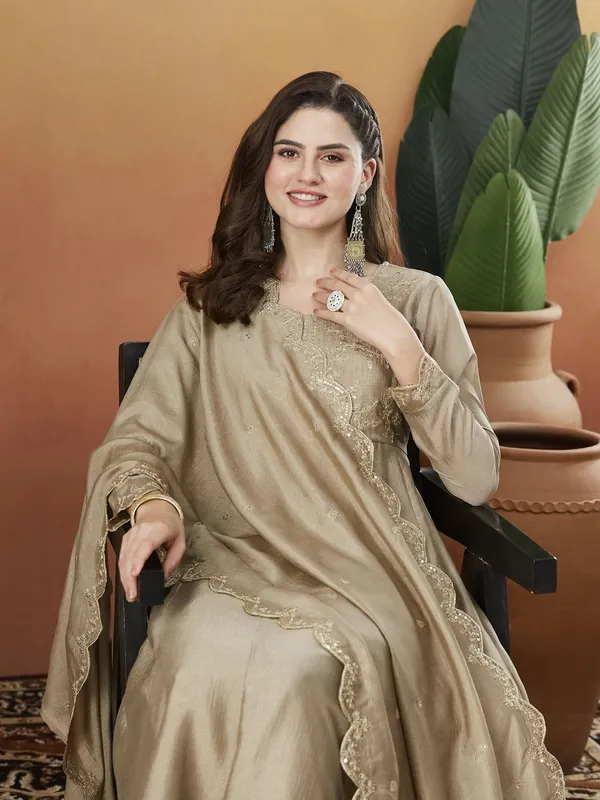 Beige_Embroidered_Anarkali_Kurta_Set_for_Women