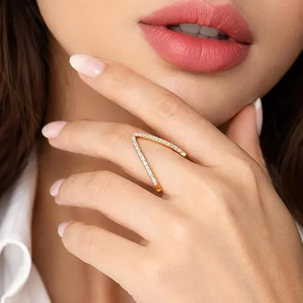 COMBO_:_Premium_Gold-Plated_Full_Set_Wire_Cuff_Bracelet_and_V_Ring