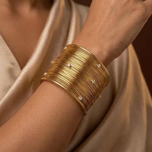 Gold-Plated_Bracelet_Multi-Wire_Statement_Cuff