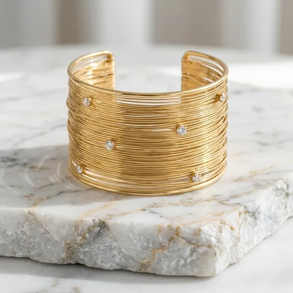 Gold-Plated_Bracelet_Multi-Wire_Statement_Cuff