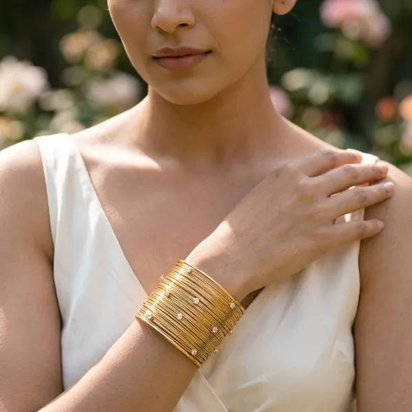 Gold-Plated_Bracelet_Multi-Wire_Statement_Cuff