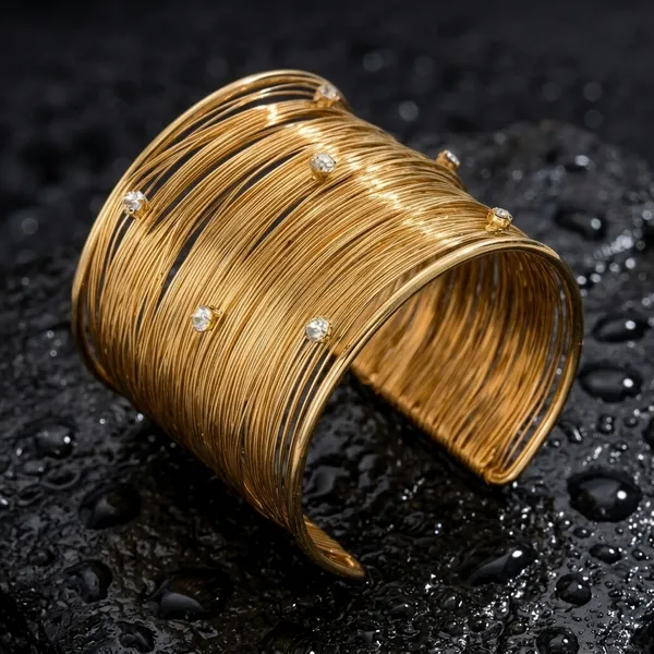 Gold-Plated_Bracelet_Multi-Wire_Statement_Cuff