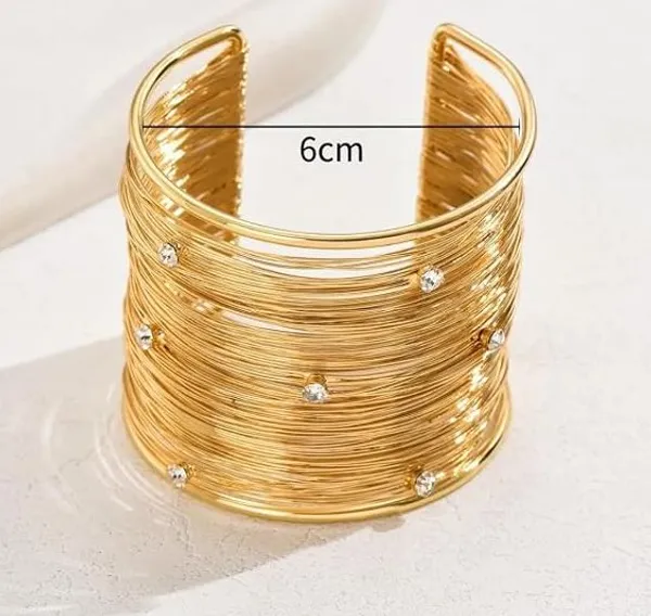 Gold-Plated_Bracelet_Multi-Wire_Statement_Cuff