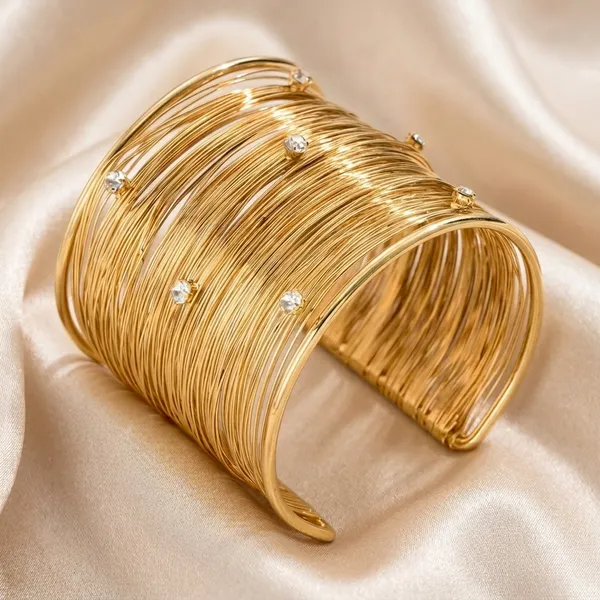 Gold-Plated_Bracelet_Multi-Wire_Statement_Cuff