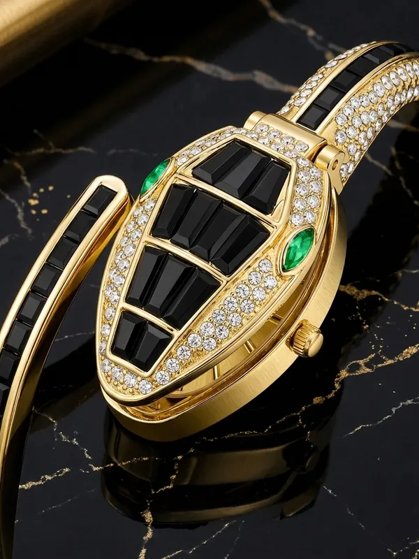 Gold_Plated_Bracelet_Snake_Motif