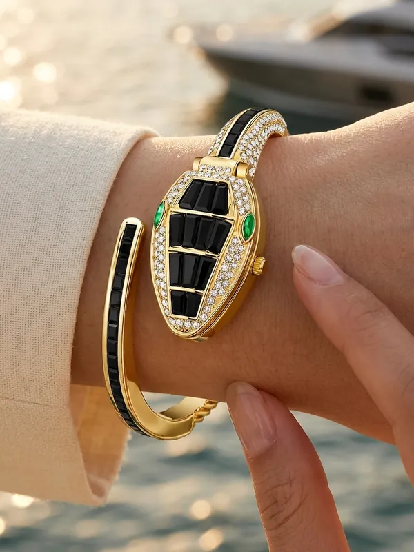 Gold_Plated_Bracelet_Snake_Motif