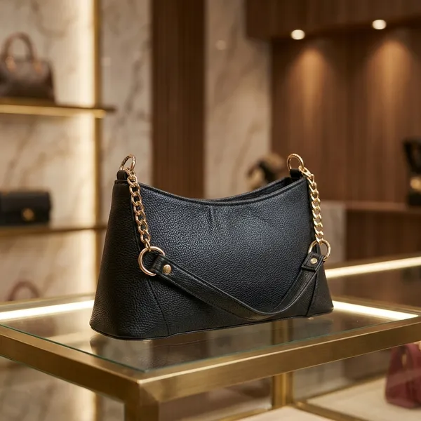 Nimi_House_Black_Shoulder_Handbag_for_Women_|_Gold_Chain_Detail