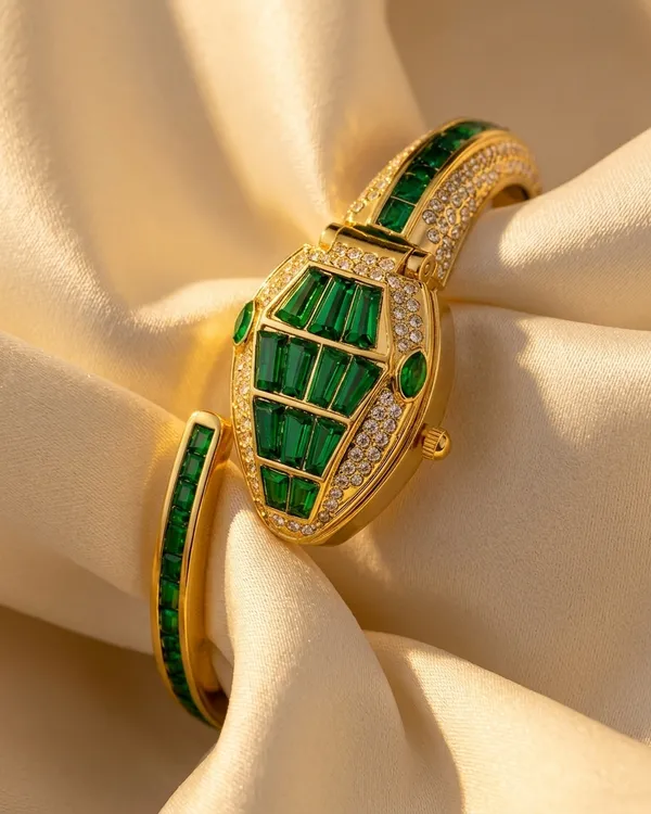 Nimi_House_Emerald_Green_Crystal_Bracelet_Watch