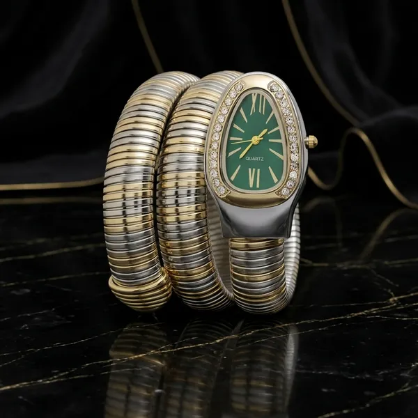 Nimi_House_Green_Dial_Two_Tone_Bracelet_Watch_for_Women_Serpentine_Watch