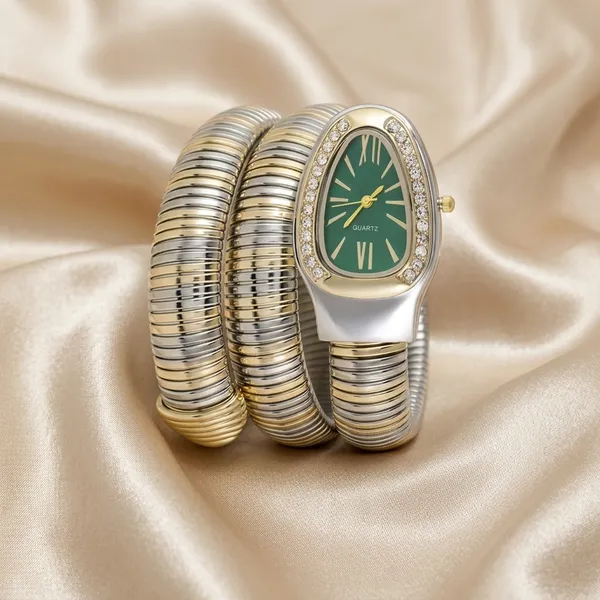 Nimi_House_Green_Dial_Two_Tone_Bracelet_Watch_for_Women_Serpentine_Watch