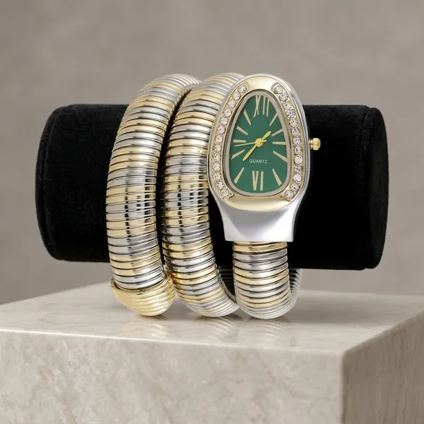 Nimi_House_Green_Dial_Two_Tone_Bracelet_Watch_for_Women_Serpentine_Watch