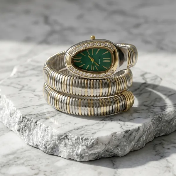 Nimi_House_Green_Dial_Two_Tone_Bracelet_Watch_for_Women_Serpentine_Watch