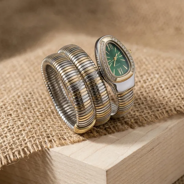 Nimi_House_Green_Dial_Two_Tone_Bracelet_Watch_for_Women_Serpentine_Watch