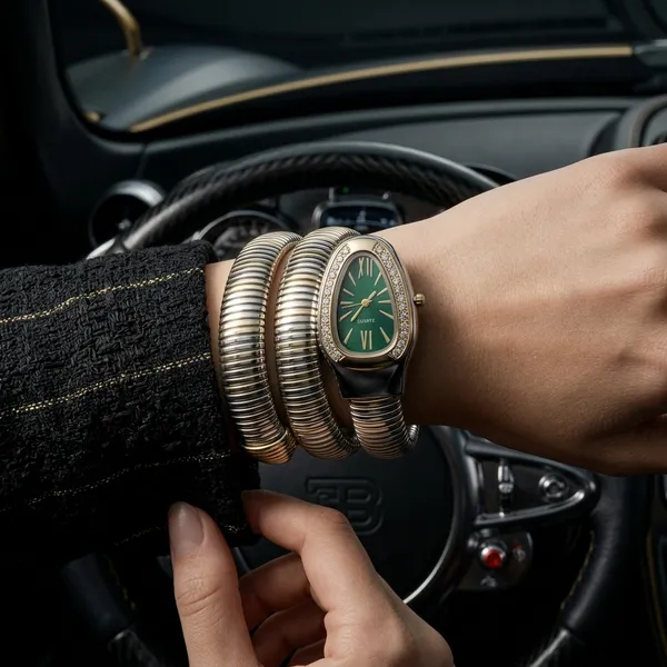 Nimi_House_Green_Dial_Two_Tone_Bracelet_Watch_for_Women_Serpentine_Watch