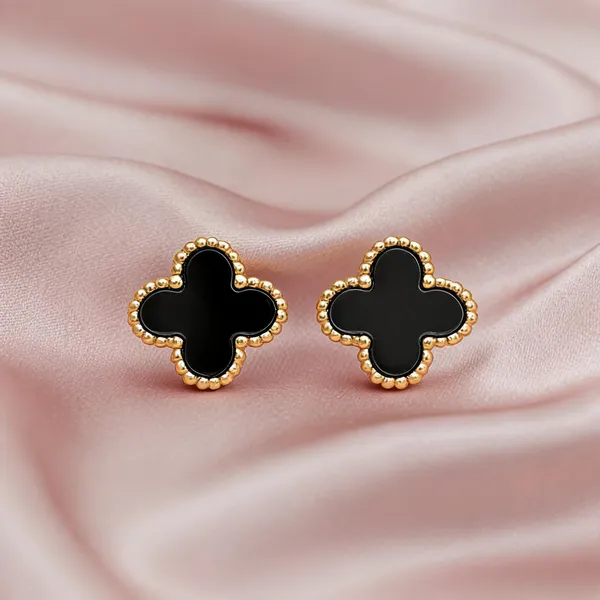 Black_Clover_Stud_Earrings_For_Women_|_Gold-Tone_Lucky_Alhambra_Inspired_Earrings_-_Pack_Of_2