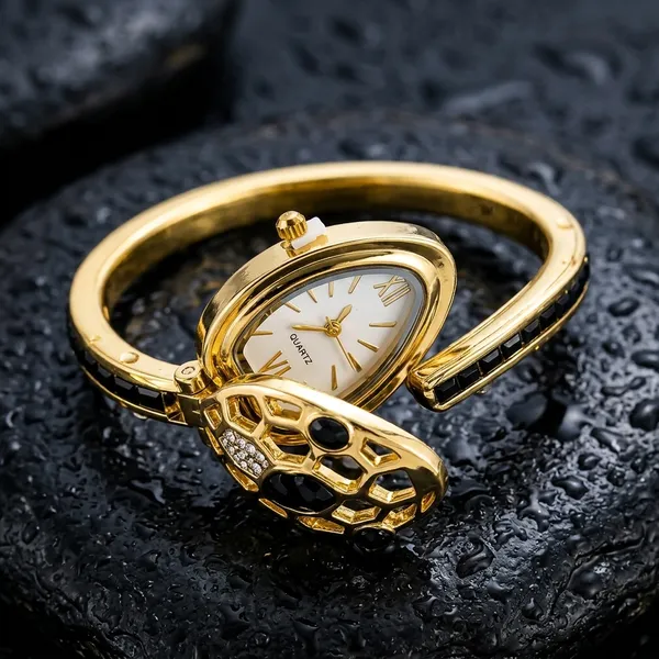 Nimi_House_Luxury_Hidden_Dial_Crystal_Bracelet_Watch_For_Women_|_Gold_Plated_Bangle_Watch_|_Quartz_Analog_Fashion_Watch_|_Party,_Wedding_&_Gift_Wear-Black