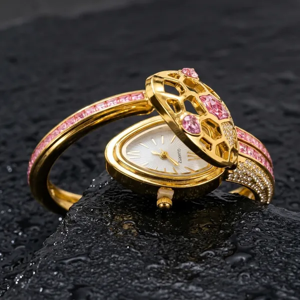 Nimi_House_Luxury_Hidden_Dial_Crystal_Bracelet_Watch_For_Women_|_Gold_Plated_Bangle_Watch_|_Quartz_Analog_Fashion_Watch_|_Party,_Wedding_&_Gift_Wear-Pink