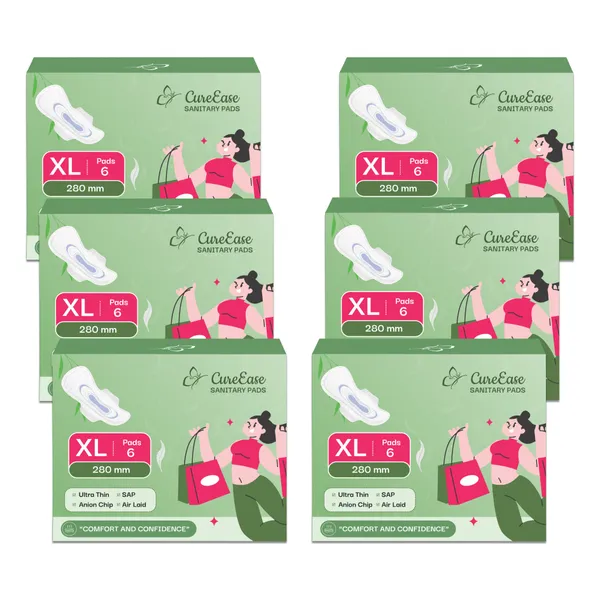 CureEase_Anion_Chip_XL_Ultra-Thin_Sanitary_Pads_–_Pack_of_6_Boxes_(Contains_36_Sanitary_Pads)