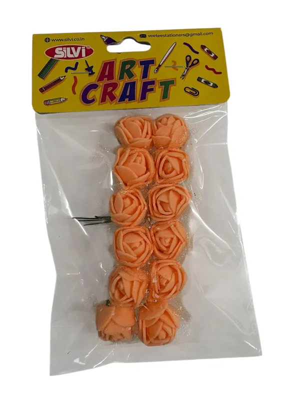 Peach_Rose_Craft_Embellishments_Pack_Pack_of_8