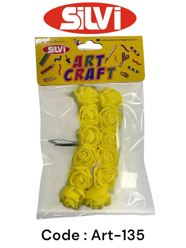 Yellow_Rose_Craft_Embellishments_Pack_Pack_of_8