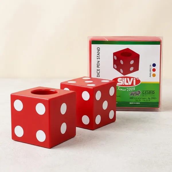 Red_Plastic_Dice_Pen_Stand_Pack_of_3