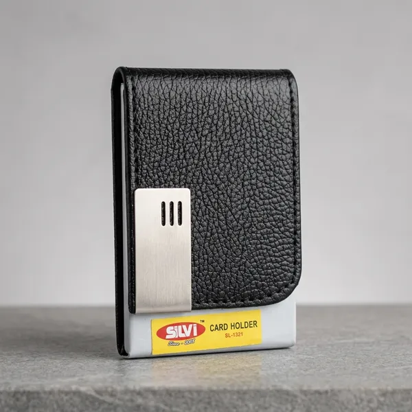 Black_Textured_Leather_Card_Holder_With_Metal_Clip_Pack_of_3