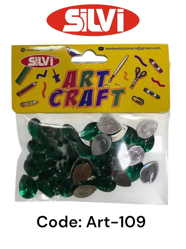 Silvi_Multicolour_Plastic_Teardrop_Craft_Embellishments_Pack_of_8