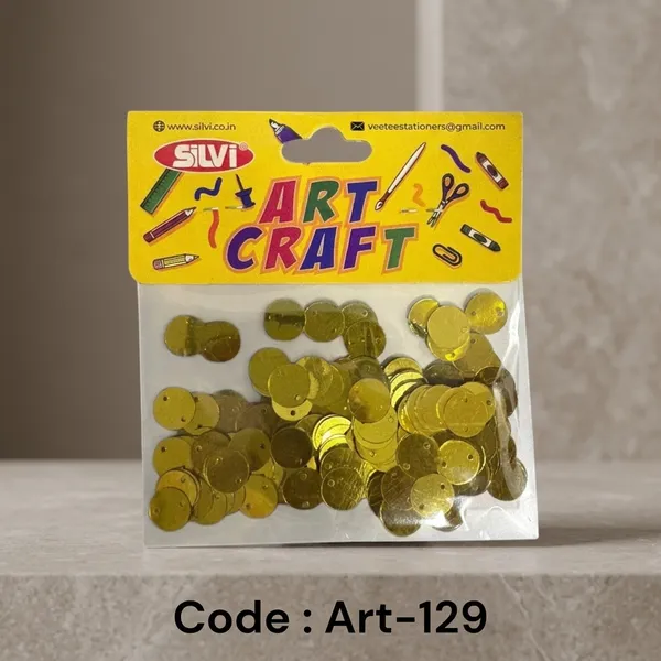 Silvi_Gold_Round_Sequins_Craft_Pack_Pack_of_8
