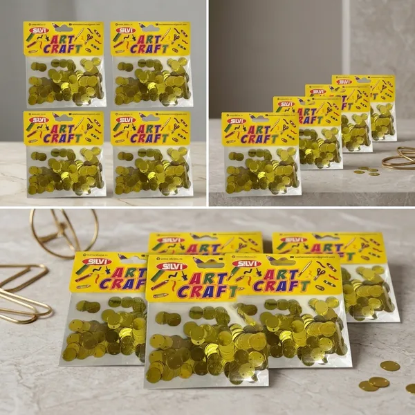 Silvi_Gold_Round_Sequins_Craft_Pack_Pack_of_8