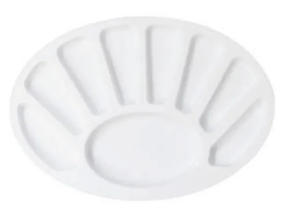 Silvi_White_Plastic_Oval_Paint_Palette_With_Compartments_Pack_of_8