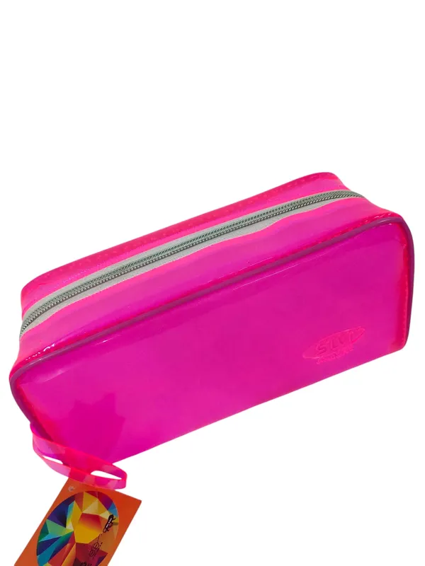 Pink_Pvc_Glossy_Zip_Pencil_Pouch_For_Students_Pack_of_3