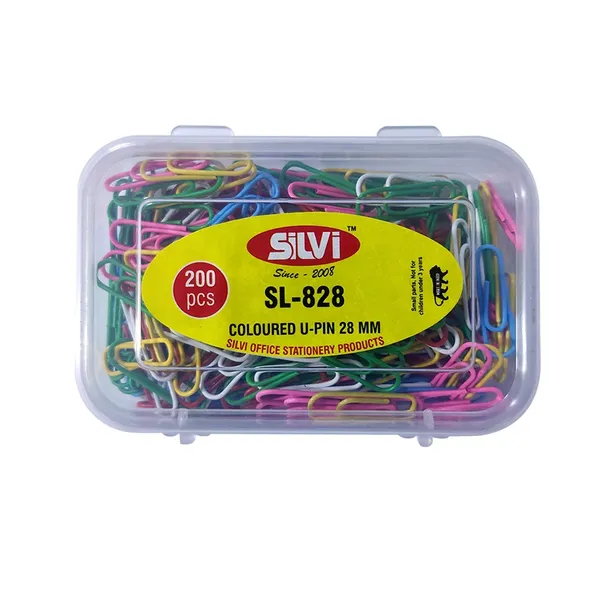 Silvi_Multicolour_Metal_U-Pins_28Mm_200_Pieces_Pack_of_7