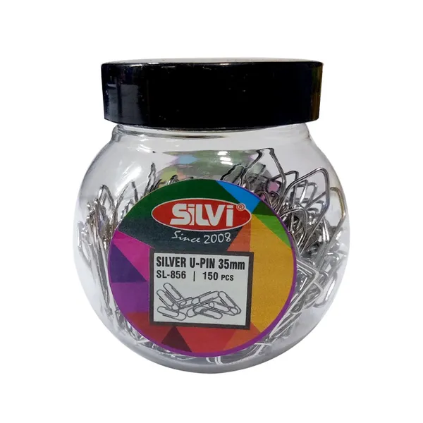 Silvi_Silver_35Mm_U-Pins_150_Piece_Jar_Pack_of_3