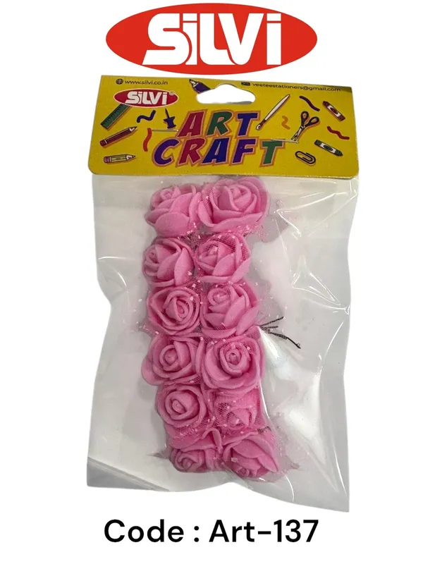 Pink_Rose_Shaped_Flower_Craft_Embellishments_Pack_of_8