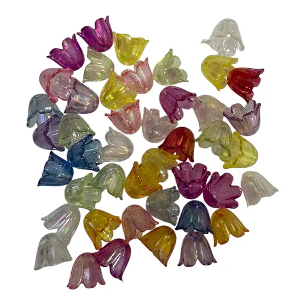 Silvi_Multicolour_Translucent_Flower_Shaped_Plastic_Craft_Beads_Pack_of_8