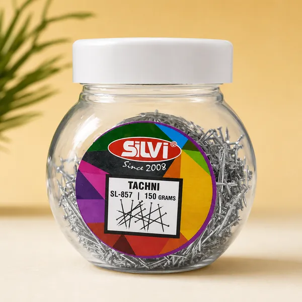 Silvi_Silver_Metal_Thumb_Tacks_150G_Jar_Pack_of_3