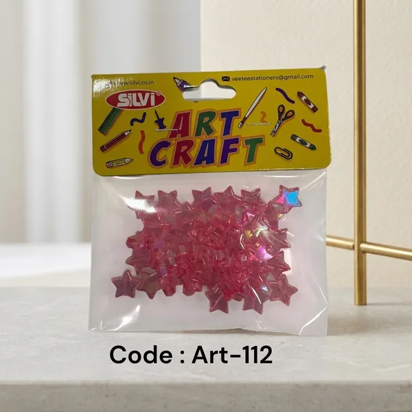 Pink_Translucent_Star_Shaped_Craft_Embellishments_Pack_of_8
