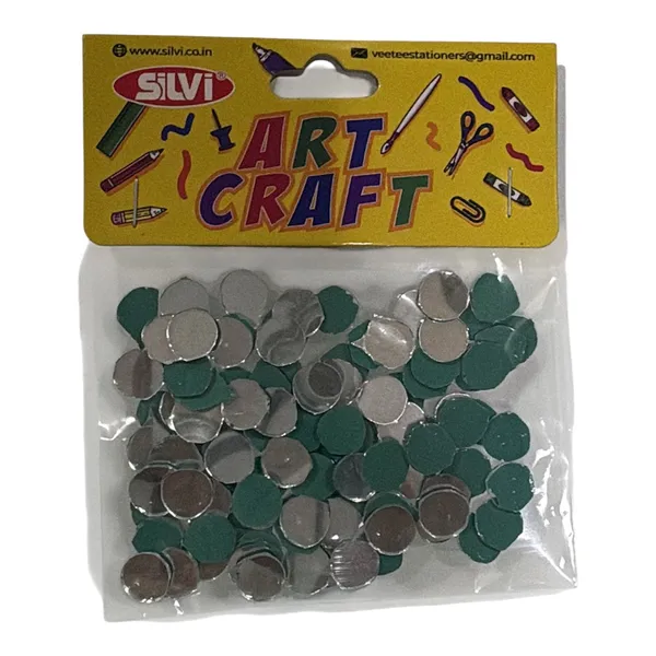 Silver_Green_Mirror_Round_Craft_Disc_Embellishments_Pack_of_8