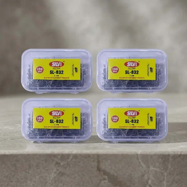 Silvi_Sl-832_Metal_T-Pin_Box_100G_Pack_of_4